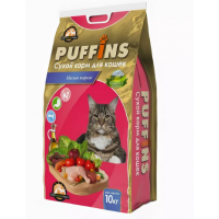 Пуффинс (Puffins®) д/кошек Сухой 10 кг (мешок) Мясное Жаркое