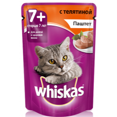 Вискас (Whiskas®) д/пож. кошек 7+ пауч 85 гр Паштет Телятина