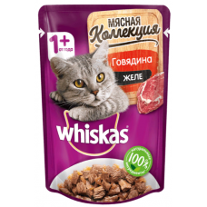 Вискас (Whiskas®) д/кошек пауч 85 гр Мясная Коллекция Желе/Говядина