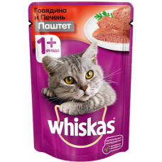 Вискас (Whiskas®) д/кошек пауч 85 гр ПАШТЕТ Говядина/Печень