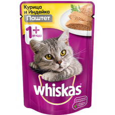 Вискас (Whiskas®) д/кошек пауч 85 гр Паштет Курица/Индейка