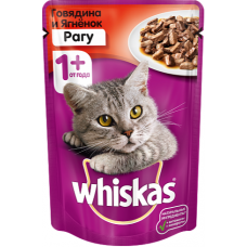 Вискас (Whiskas®) д/кошек пауч 85 гр РАГУ Говядина/Ягнёнок